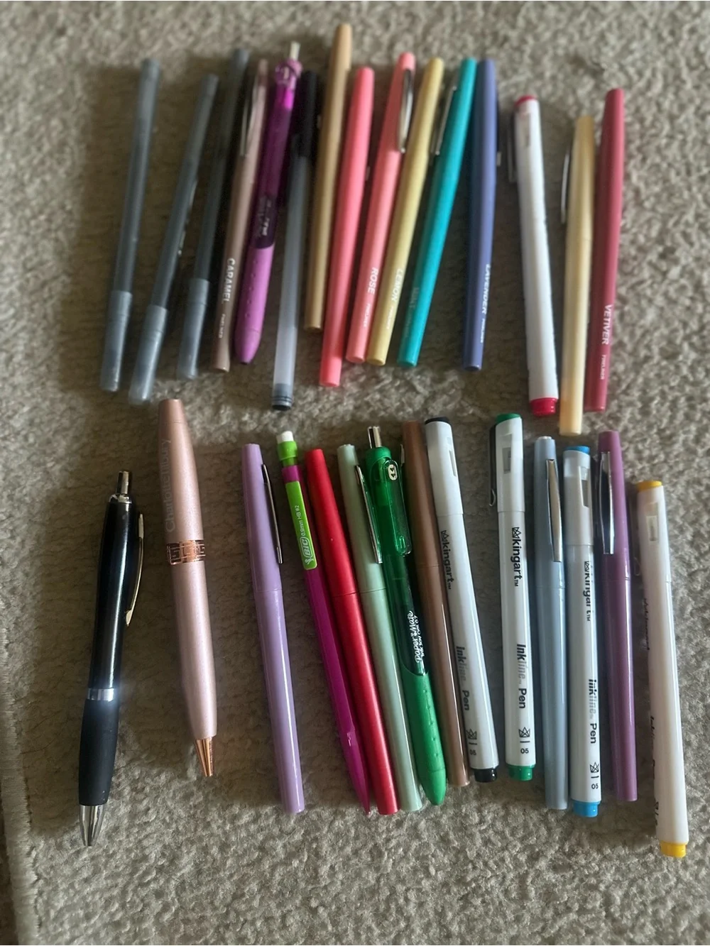 Assorted Colorful Pens and Markers Set